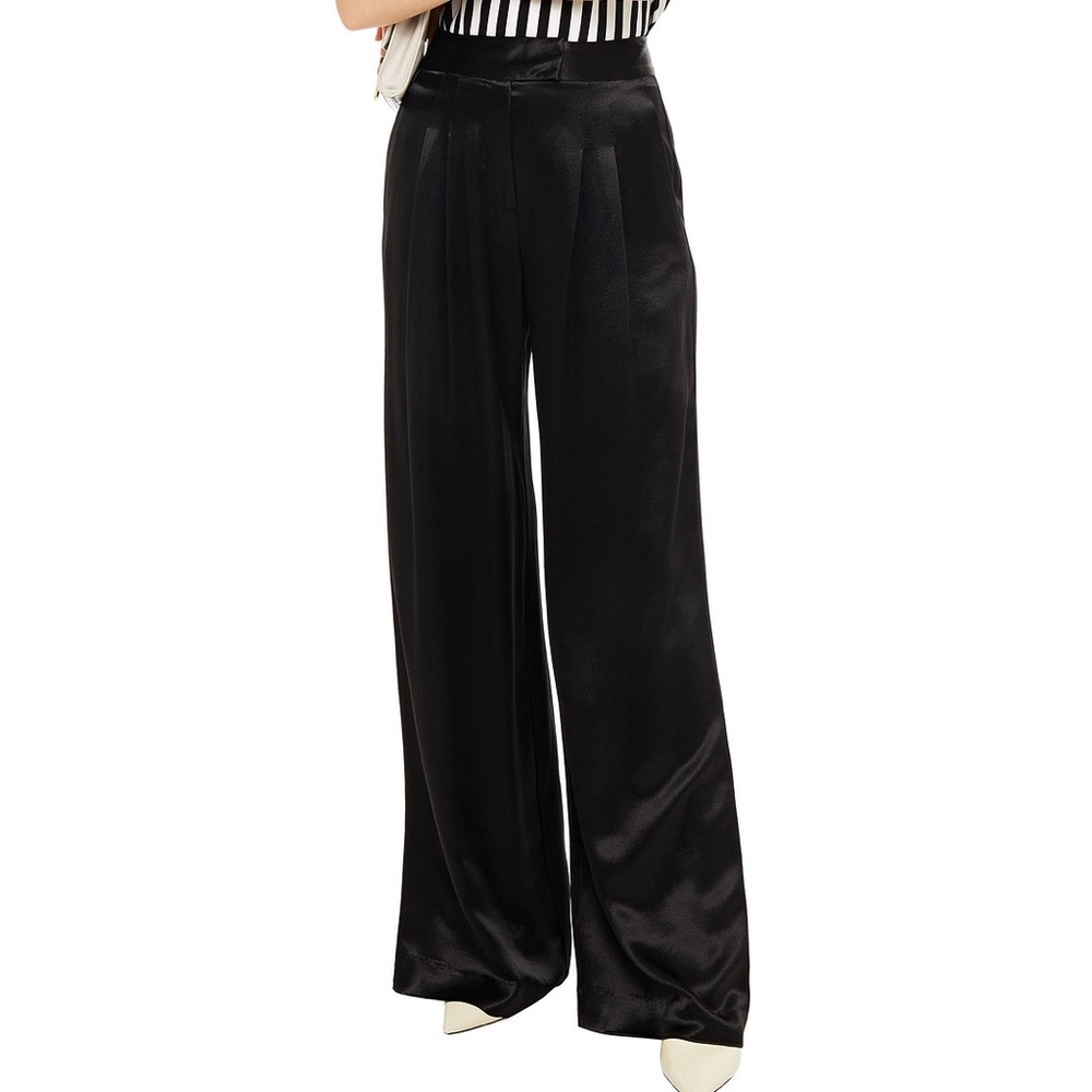 Veronica Beard satin pleated wide leg Noel Pant